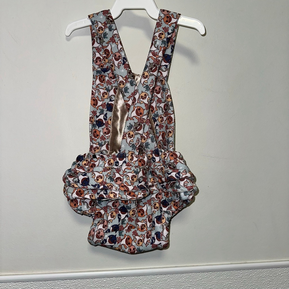 Baby Girl Baby Shark Fish Ruffle Bodysuit Romper 3 Months Measurements in Photos - Picture 2 of 13
